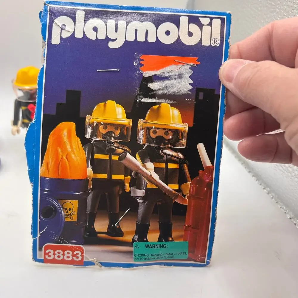 Playmobil Vintage Firefighter Set of 2 with gear accessories cake topper firemen